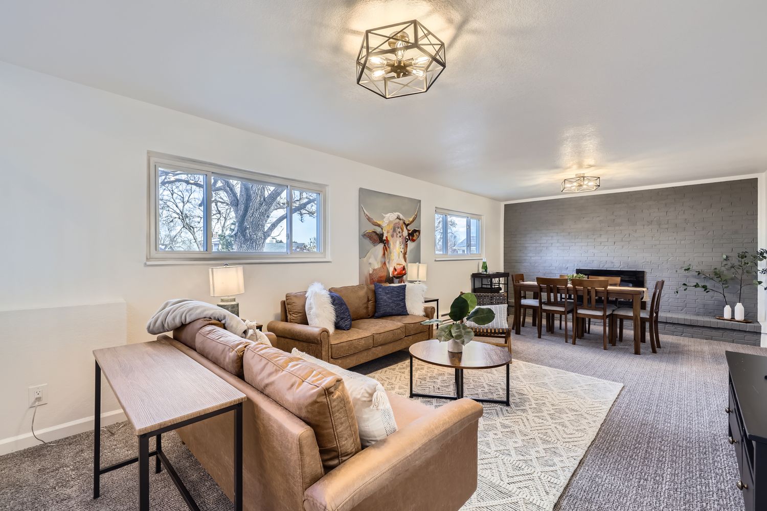 Renovated living room in a Littleton, Colorado investment property